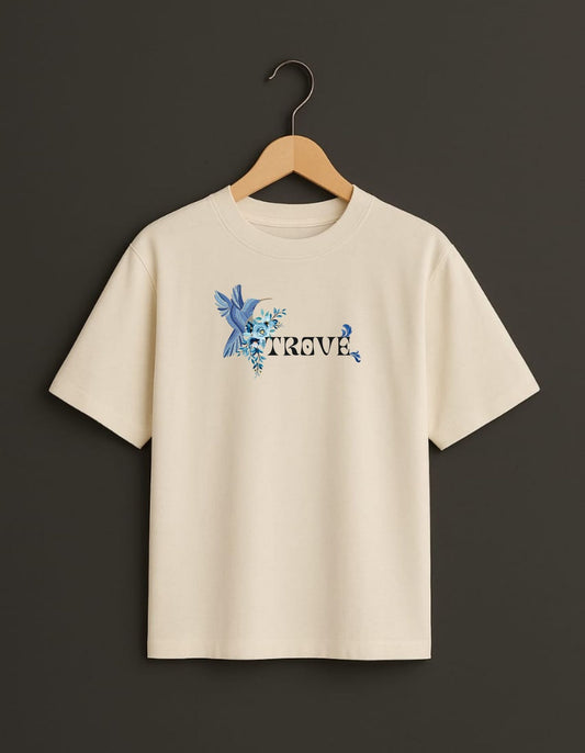Jaipur Blues Oversized T-Shirt (Off-White)