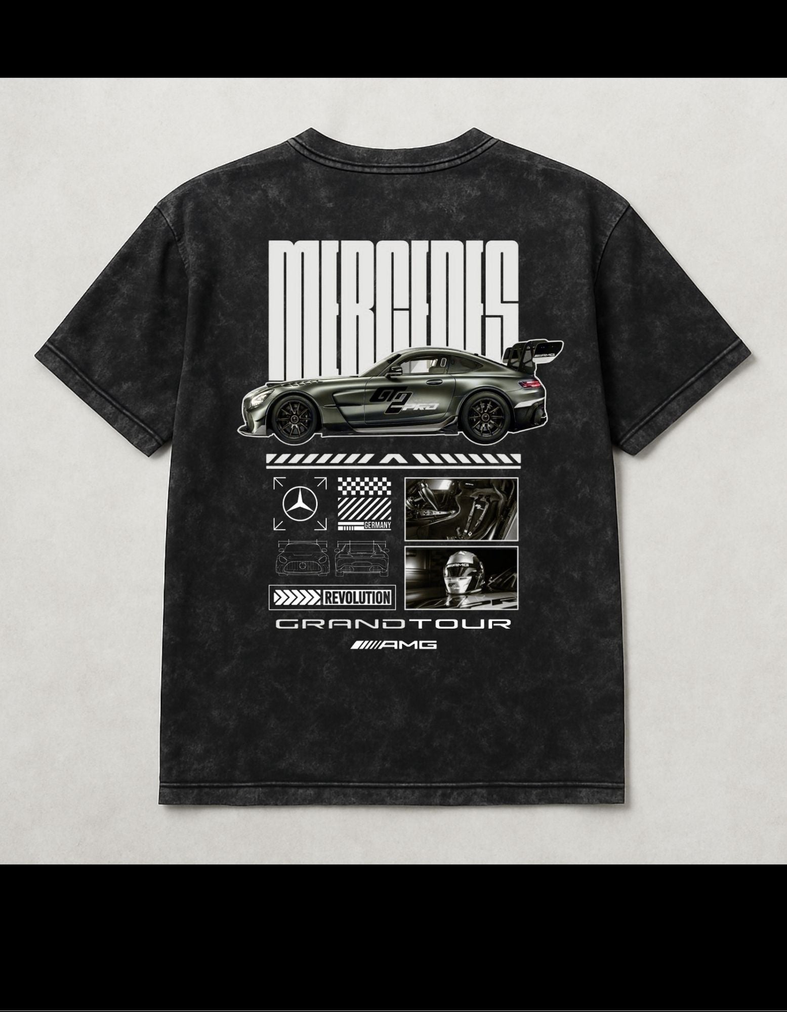 Mercedes Acid-Wash Oversized T-Shirt (240gsm)