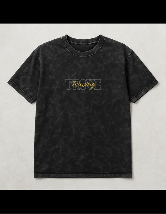 Racing Acid-Wash Oversized T-Shirt Black(240 gsm)
