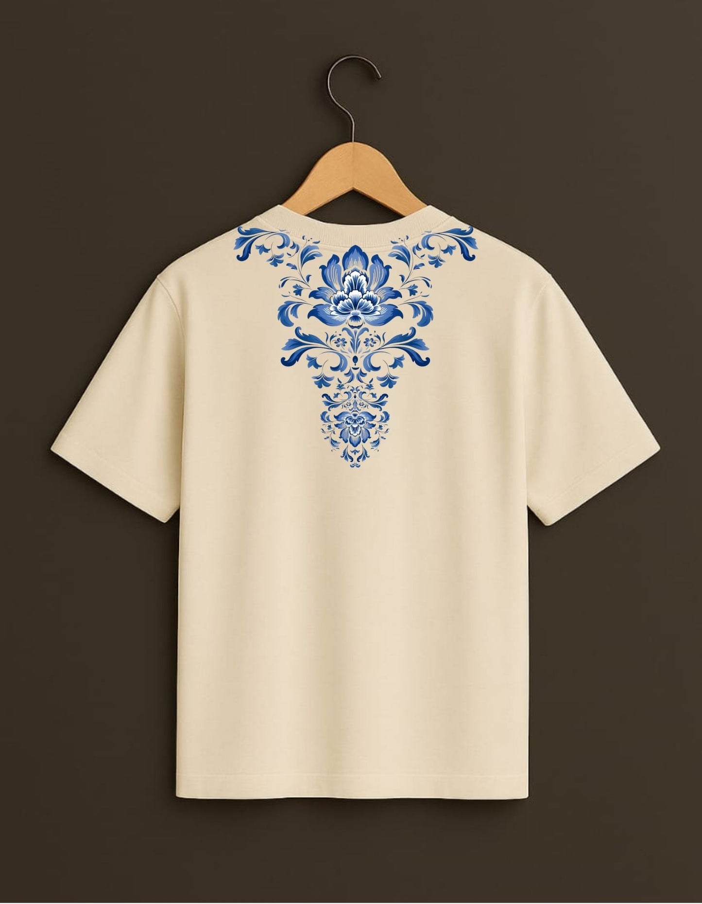Jaipur Blues Oversized T-Shirt (Off-White)