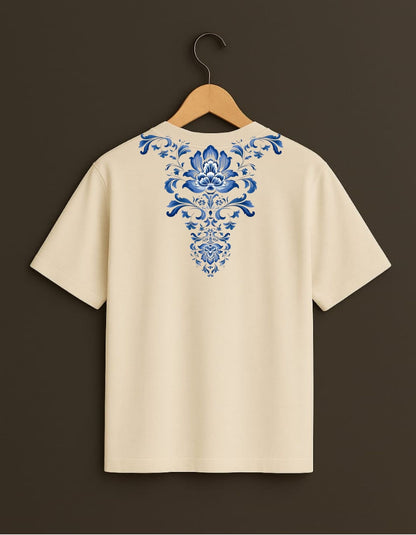 Jaipur Blues Oversized T-Shirt (Off-White)