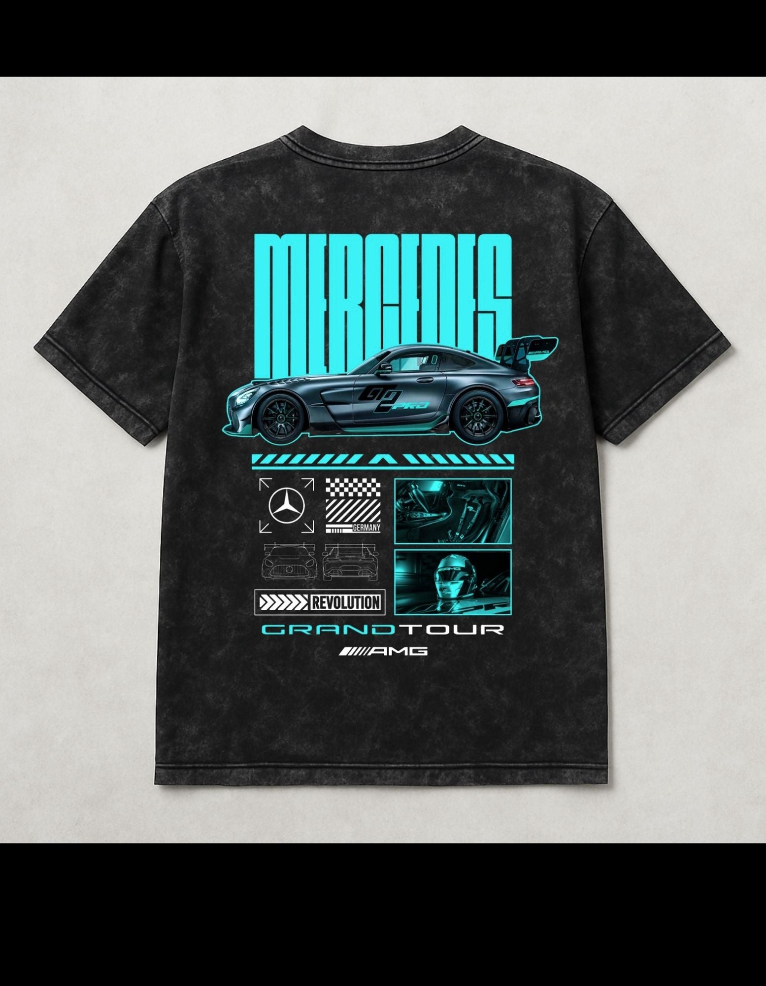 Mercedes Acid-Wash Oversized T-Shirt (240gsm)