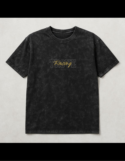 Racing Acid-Wash Oversized T-Shirt Black(240 gsm)